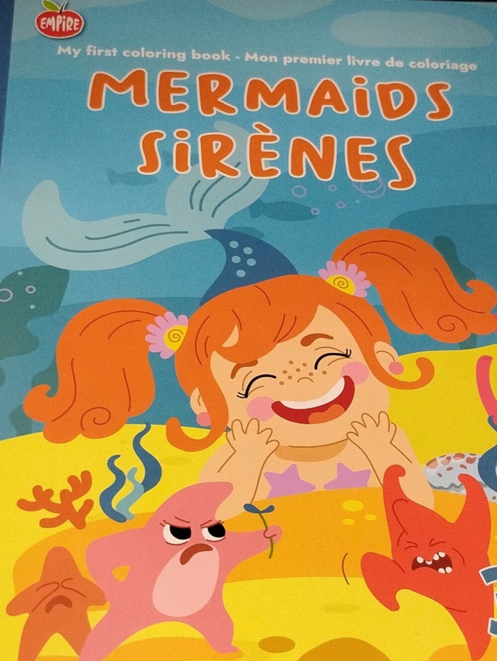 Mermaids Kids Coloring Book - Orange & Blue